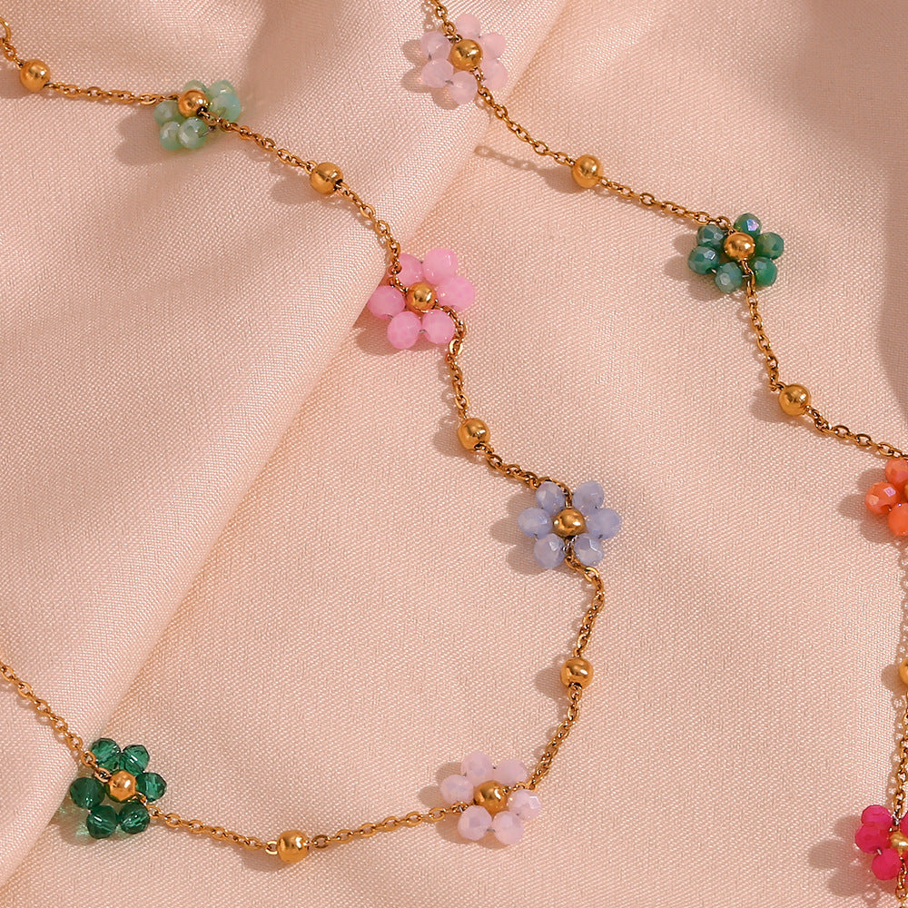 Azalea Floral Gold Necklace Image