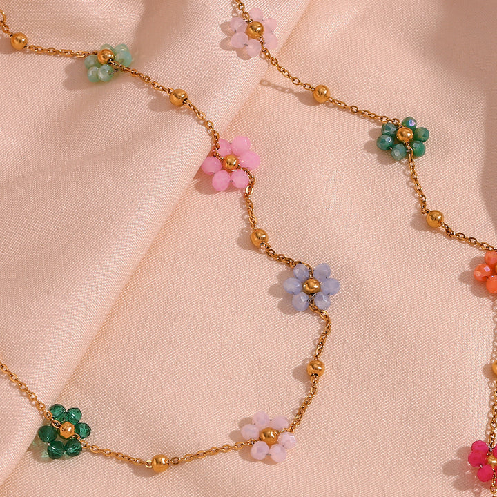 Azalea Floral Gold Necklace