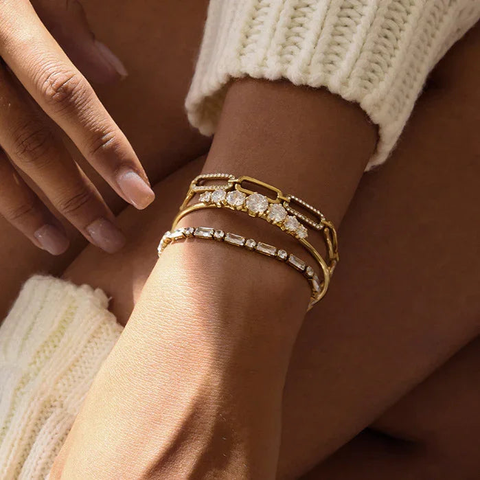 Ashlynn Diamond Gold Bangle Image
