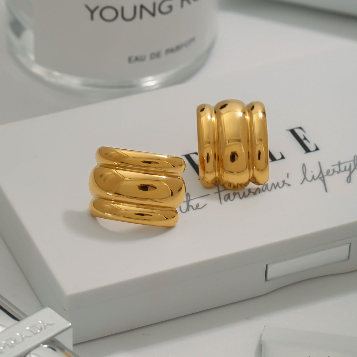 Angela Gold Arch Earrings Image