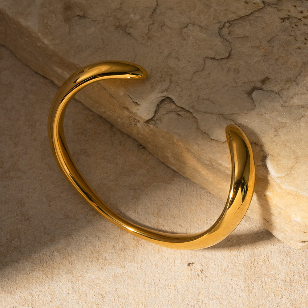 Audrina Contemporary Gold Bangle