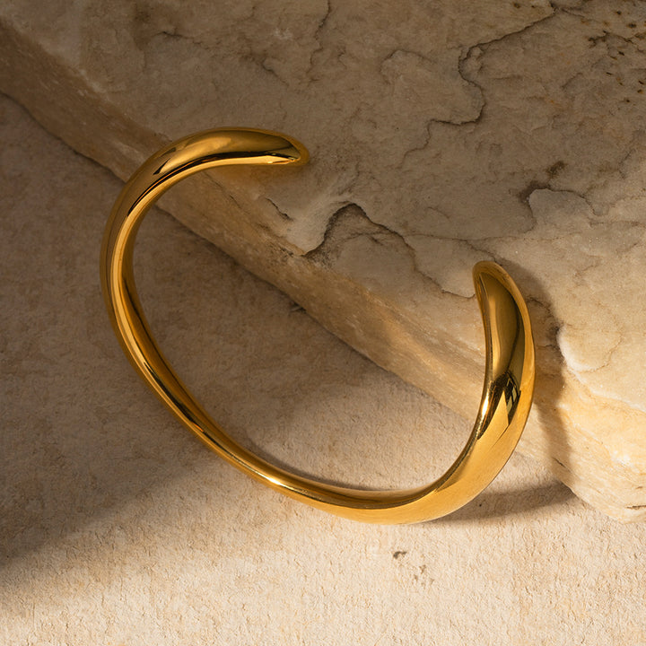 Audrina Contemporary Gold Bangle