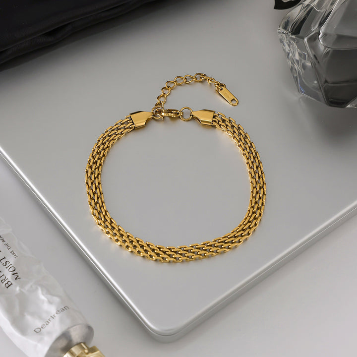 Avelie Mesh Chain Gold Anklet
