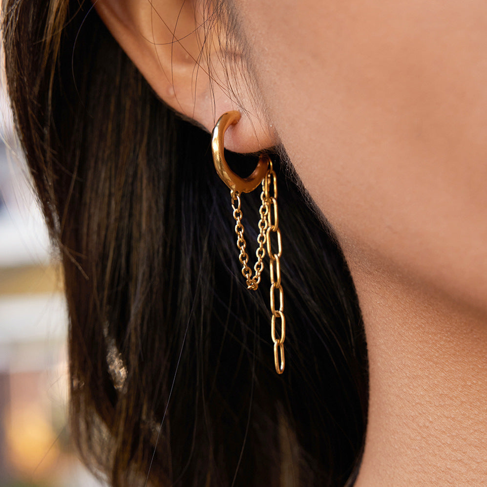 Claudette Link Chain Hoops Image