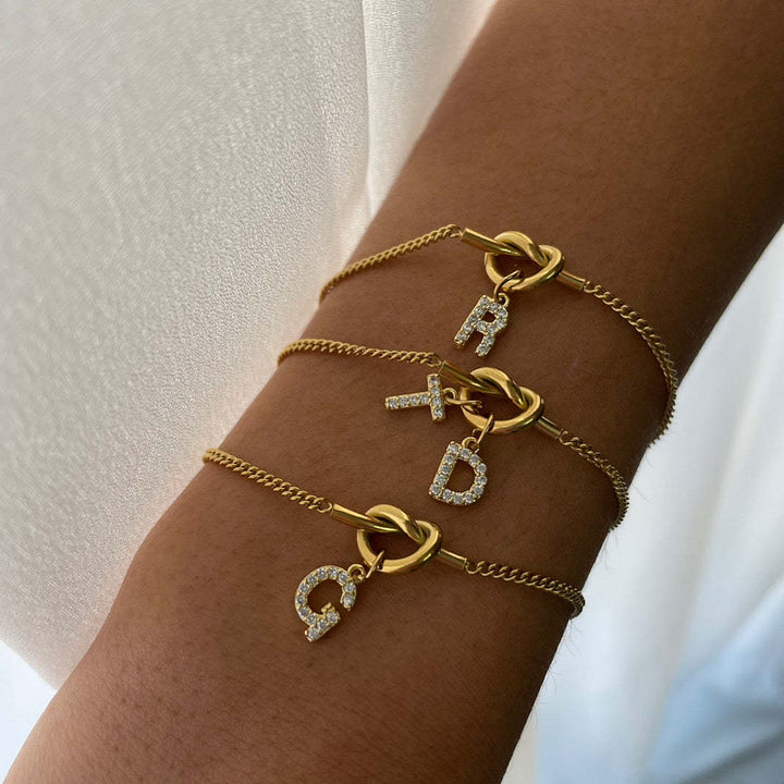 Marisse Diamond Initial Bracelet