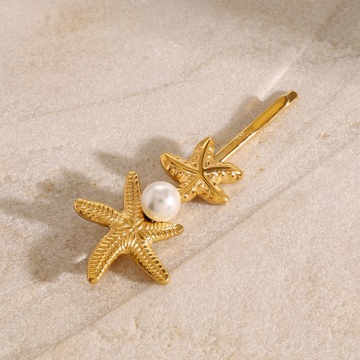 Twin Starfish Freshwater Pearl French Pin Image