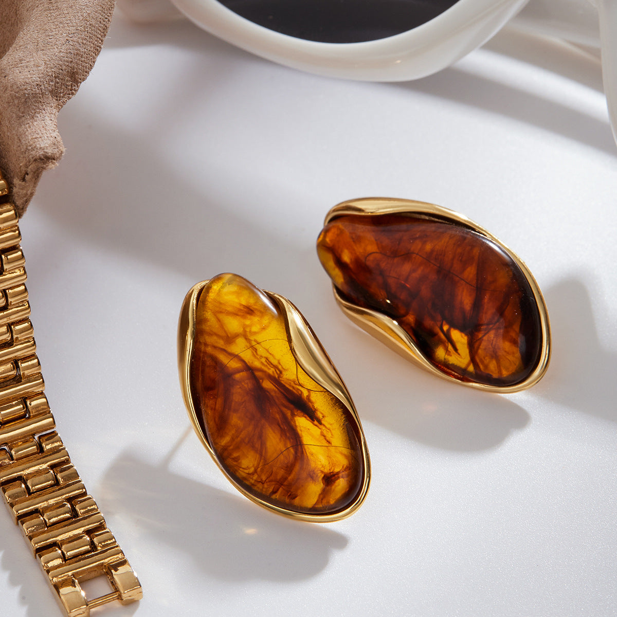 Amelise Polished Gemstone Earrings Image