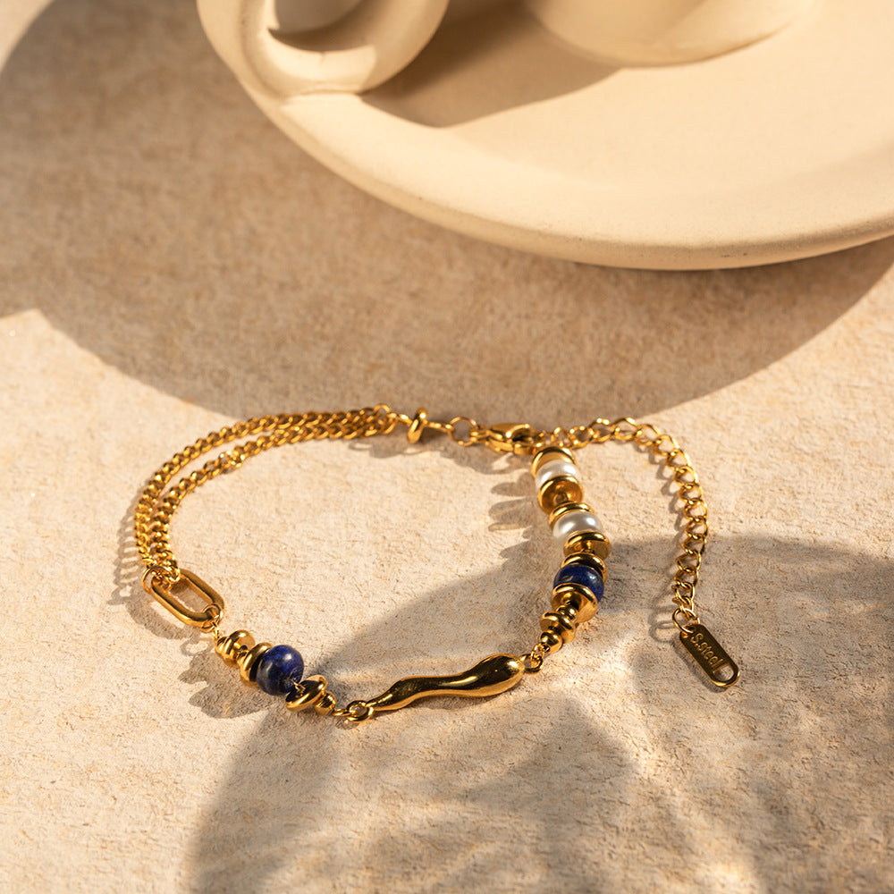 Quintessa Layered Chain Pearl Bracelet Image