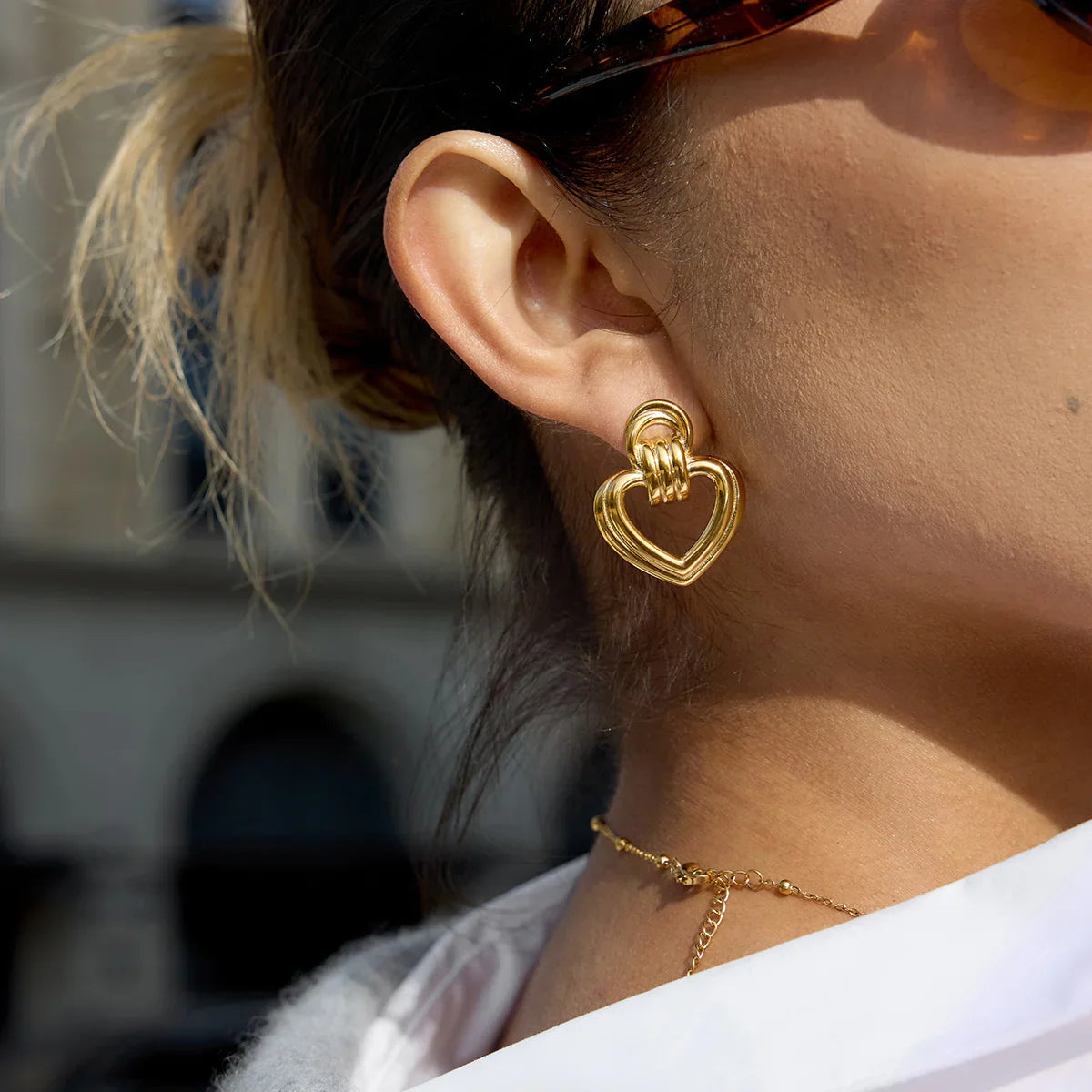 Charmie Gold Heart Earrings Image