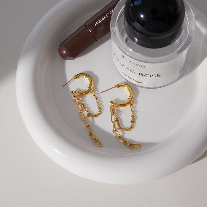 Claudette Link Chain Hoops