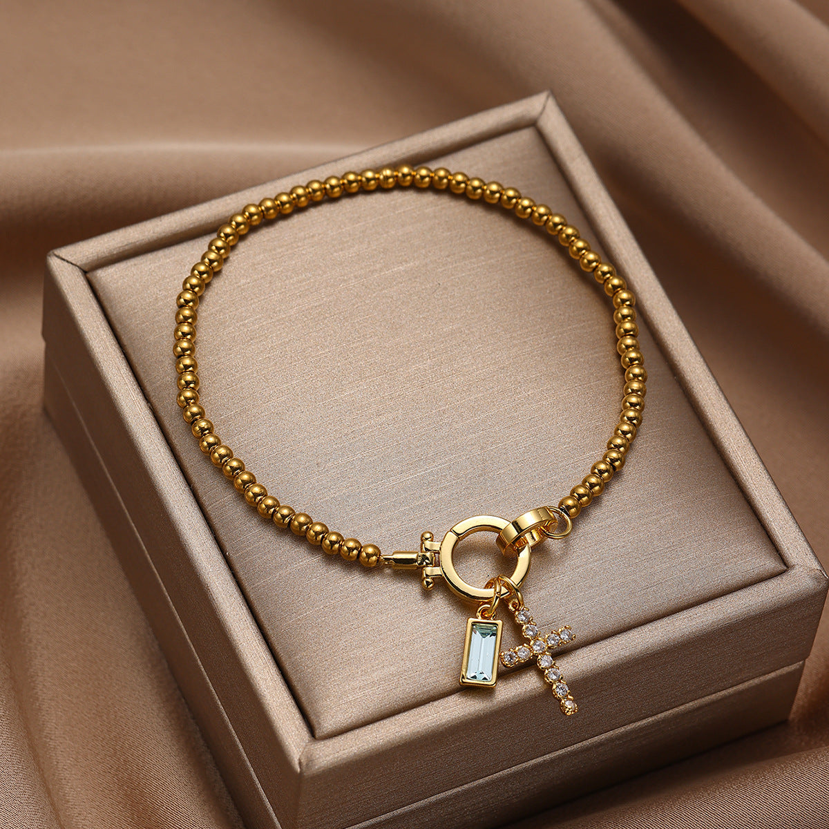 Amalia Birthstone Cross Bracelet Image