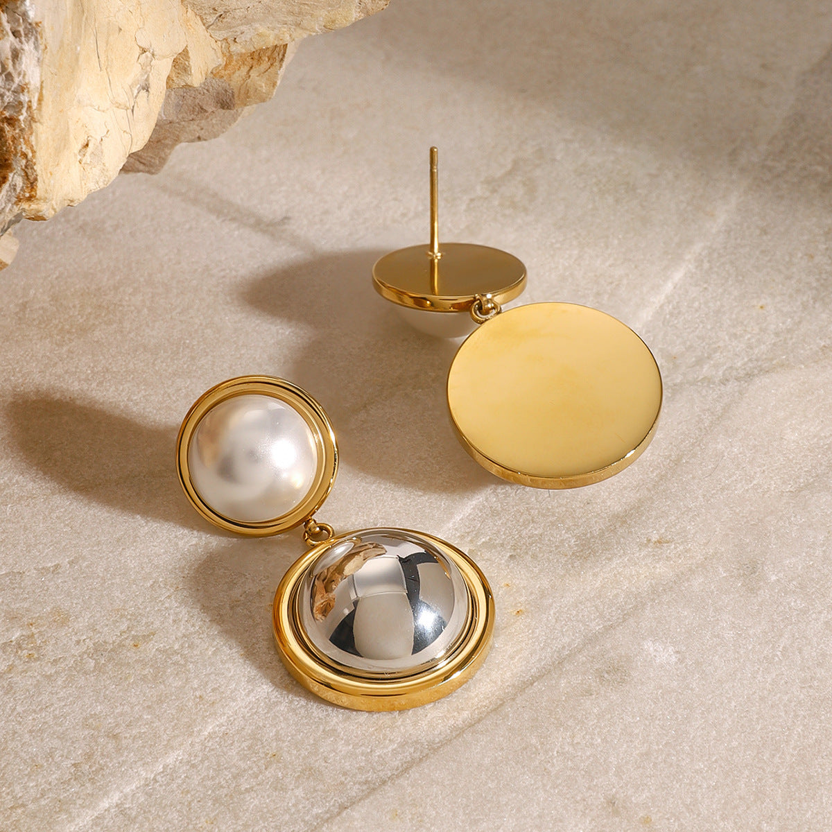 Avery Pearl Dome Earrings Image