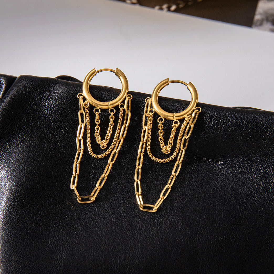 Alaina Link Chain Hoops Image
