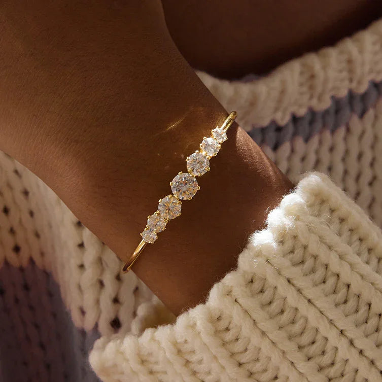 Ashlynn Diamond Gold Bangle Image