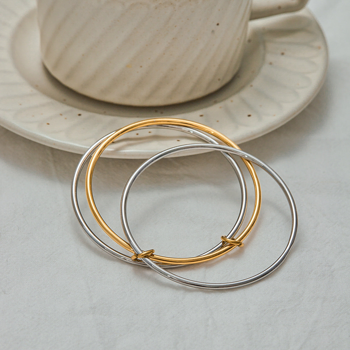 Romina Two Tone Stacked Bracelet Image