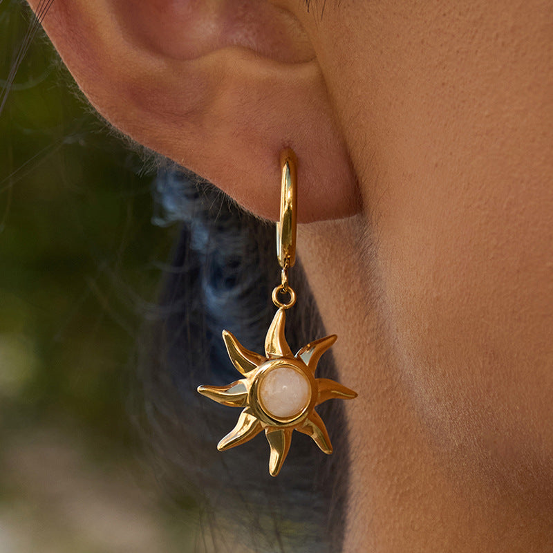 Helia Sun-shaped Moonstone Earrings Image