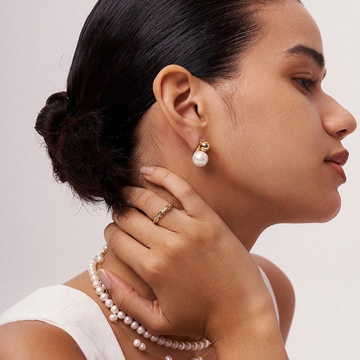 Nautica Dome Pearl Earrings Image