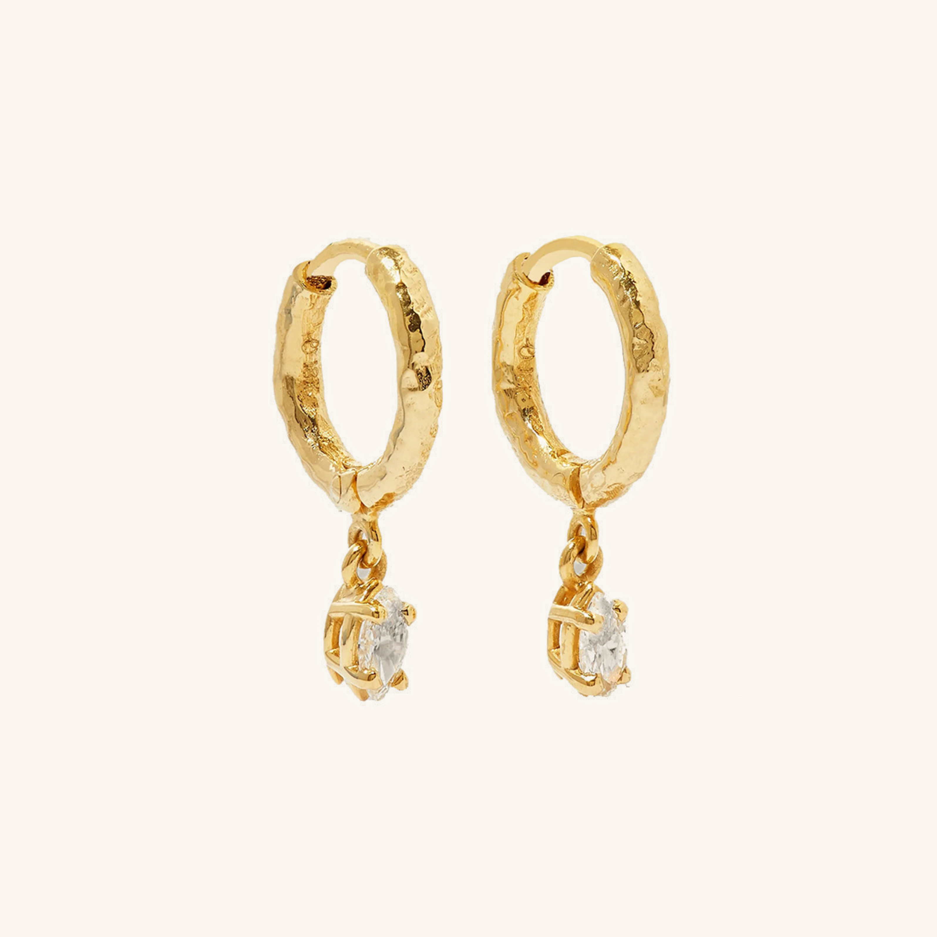 Shayla Hammered Diamond Hoops Image
