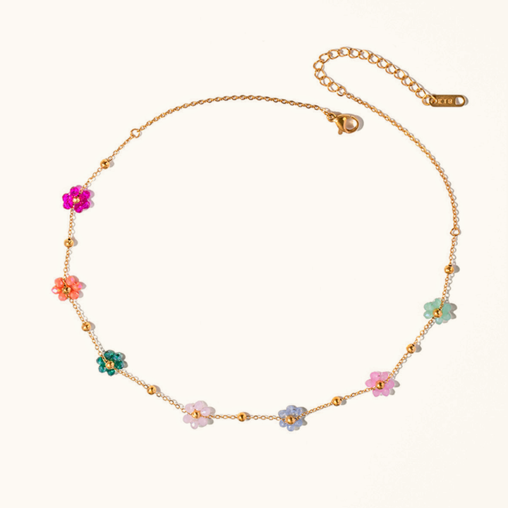 Azalea Floral Gold Necklace