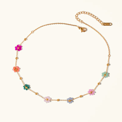 Azalea Floral Gold Necklace