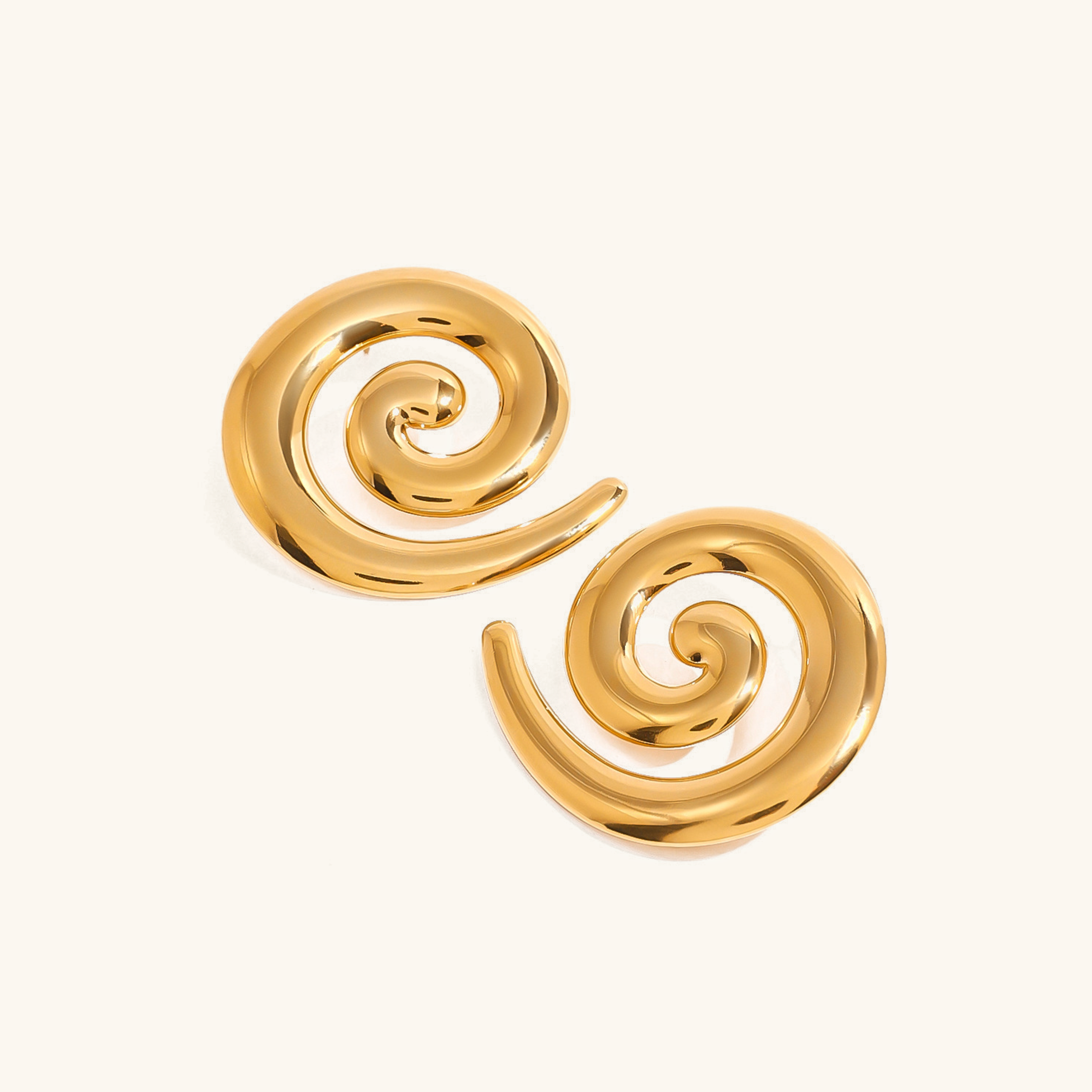 Zarya Spiral Gold Earrings Image