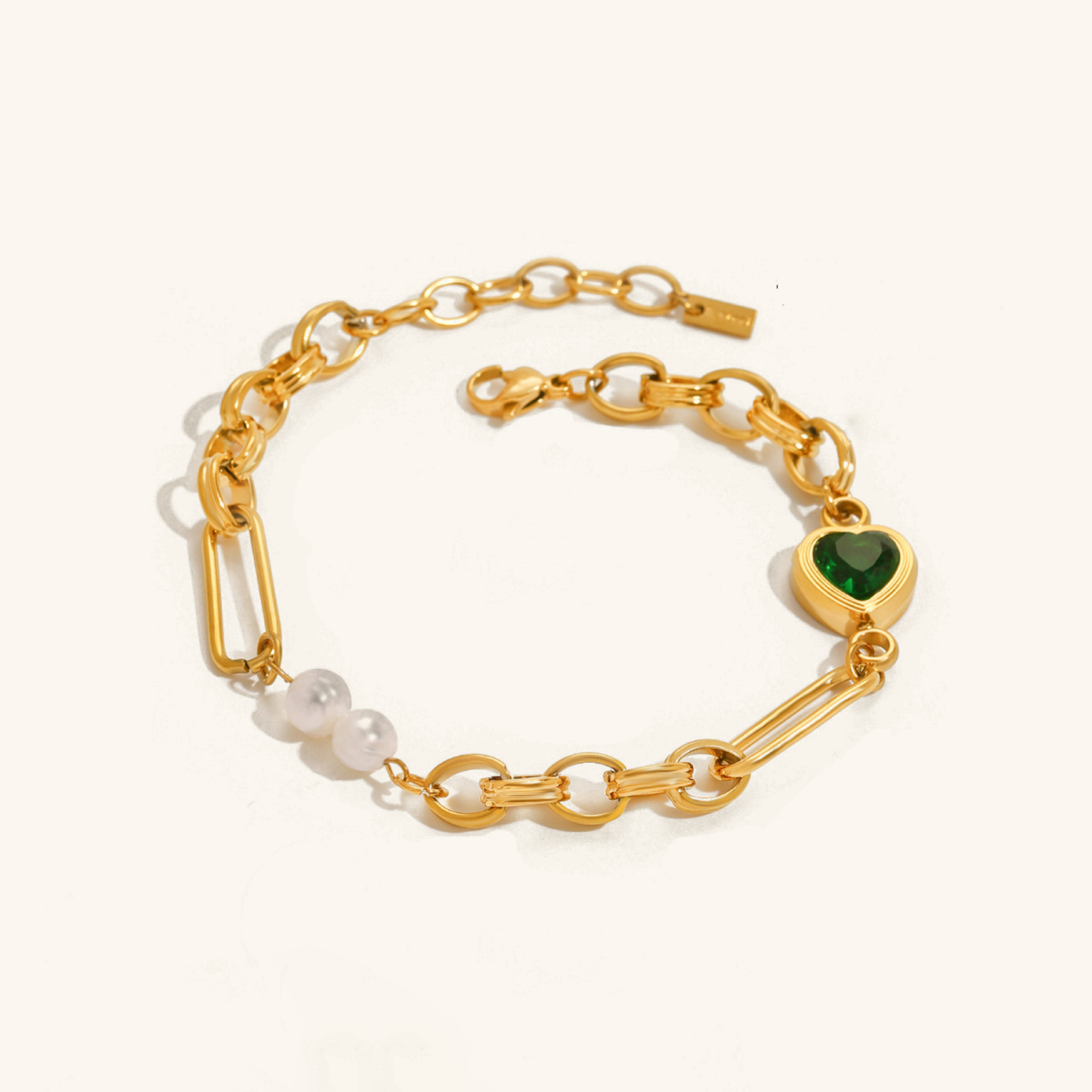 Maddison Pearl Chain Gold Bracelet Image
