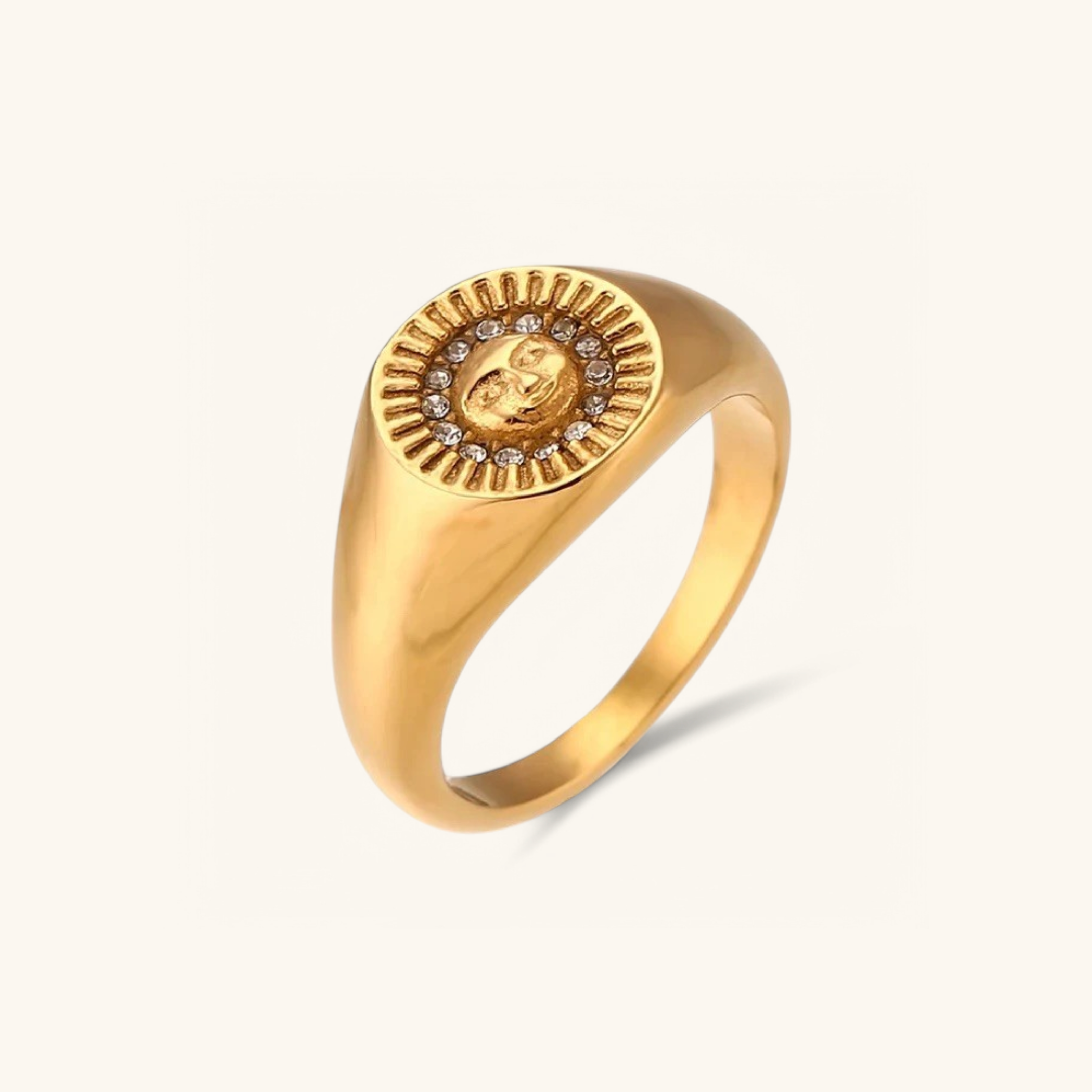 Solari Sunface Gold Ring Image