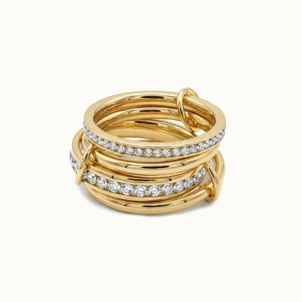 Lanae Stacked Diamond Gold Ring Image