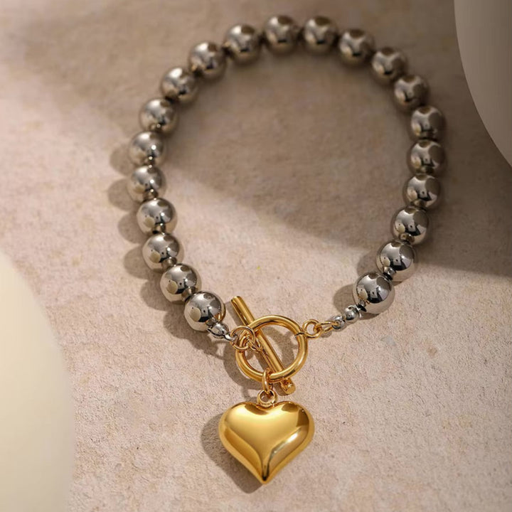 Alicia Chunky Bead Heart Bracelet