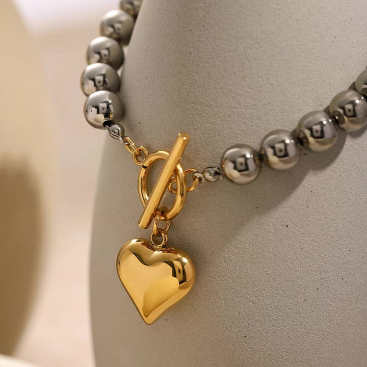 Alicia Chunky Bead Heart Bracelet