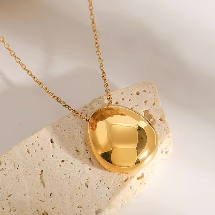 Claribel Gold Dome Necklace