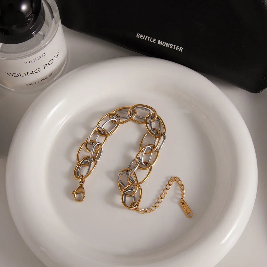 Ramona Two Tone Multi Link Bracelet