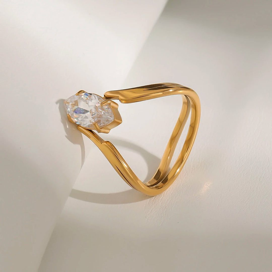 Bernadetta Diamond Marquise Gold Ring