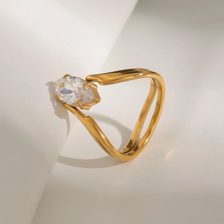 Bernadetta Diamond Marquise Gold Ring