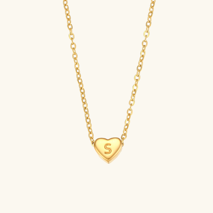 Heart Initial Gold Necklace