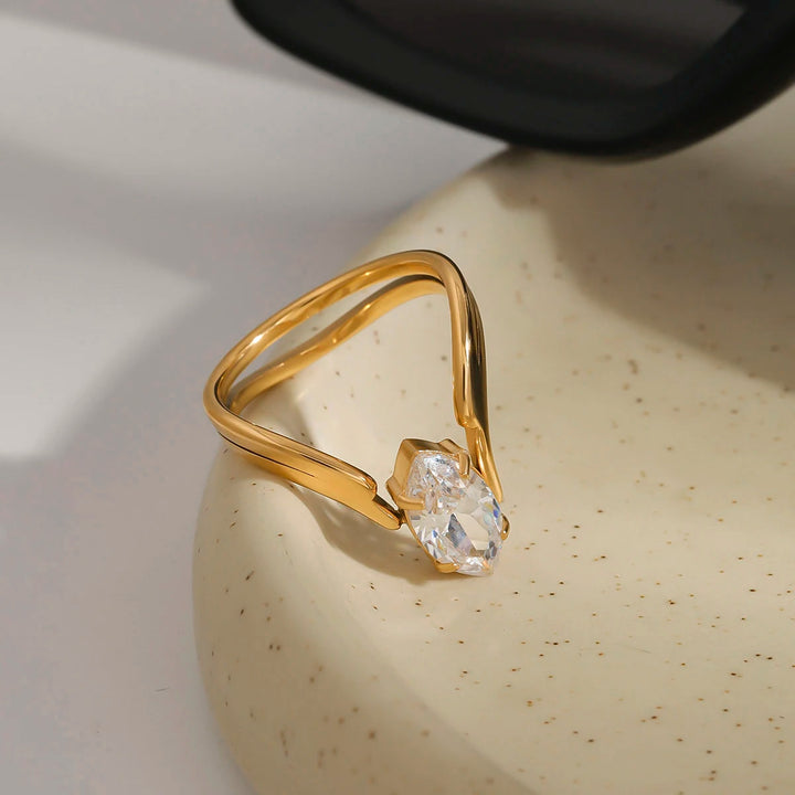 Bernadetta Diamond Marquise Gold Ring