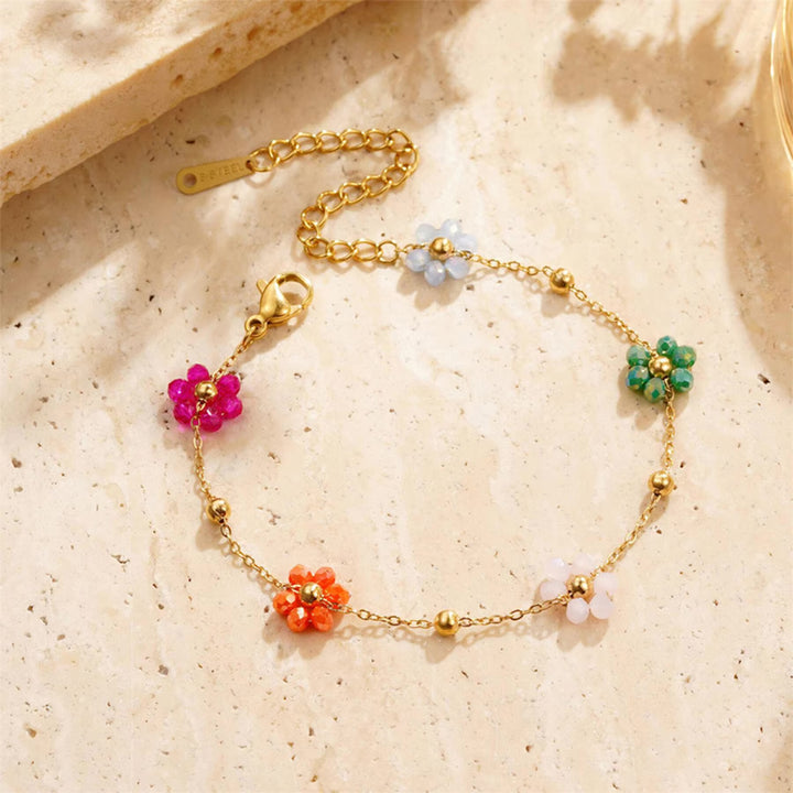 Azalea Floral Gold Bracelet