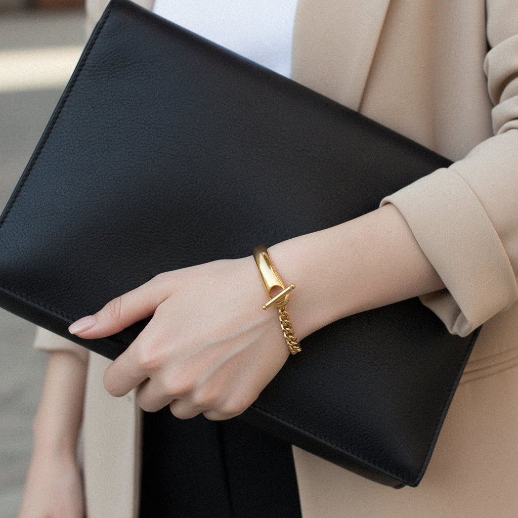 Myrna Chained Gold Bangle