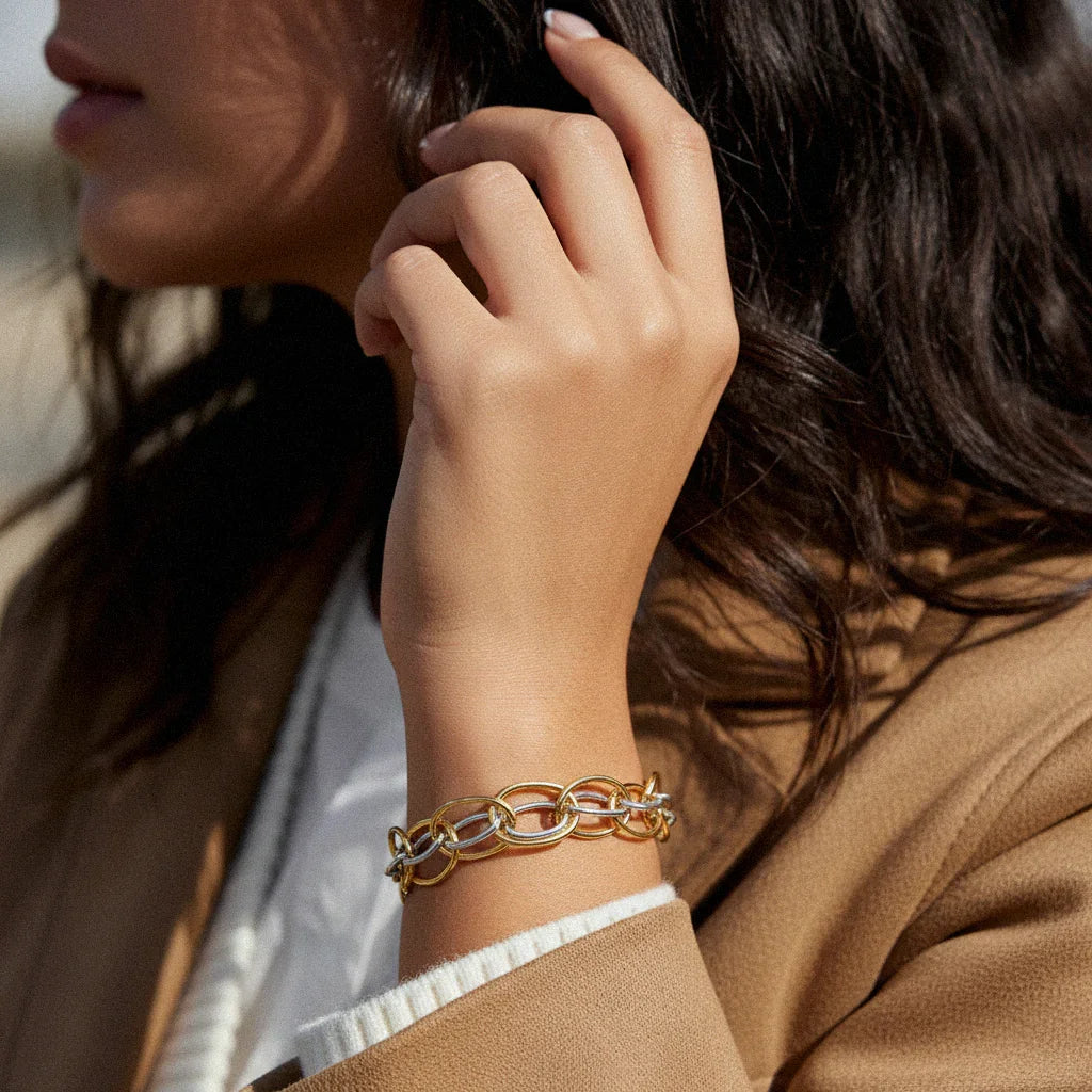 Ramona Two Tone Multi Link Bracelet Image