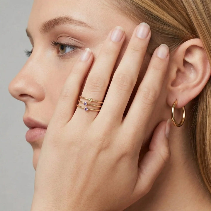 Amelia Birthstone Stacker Ring