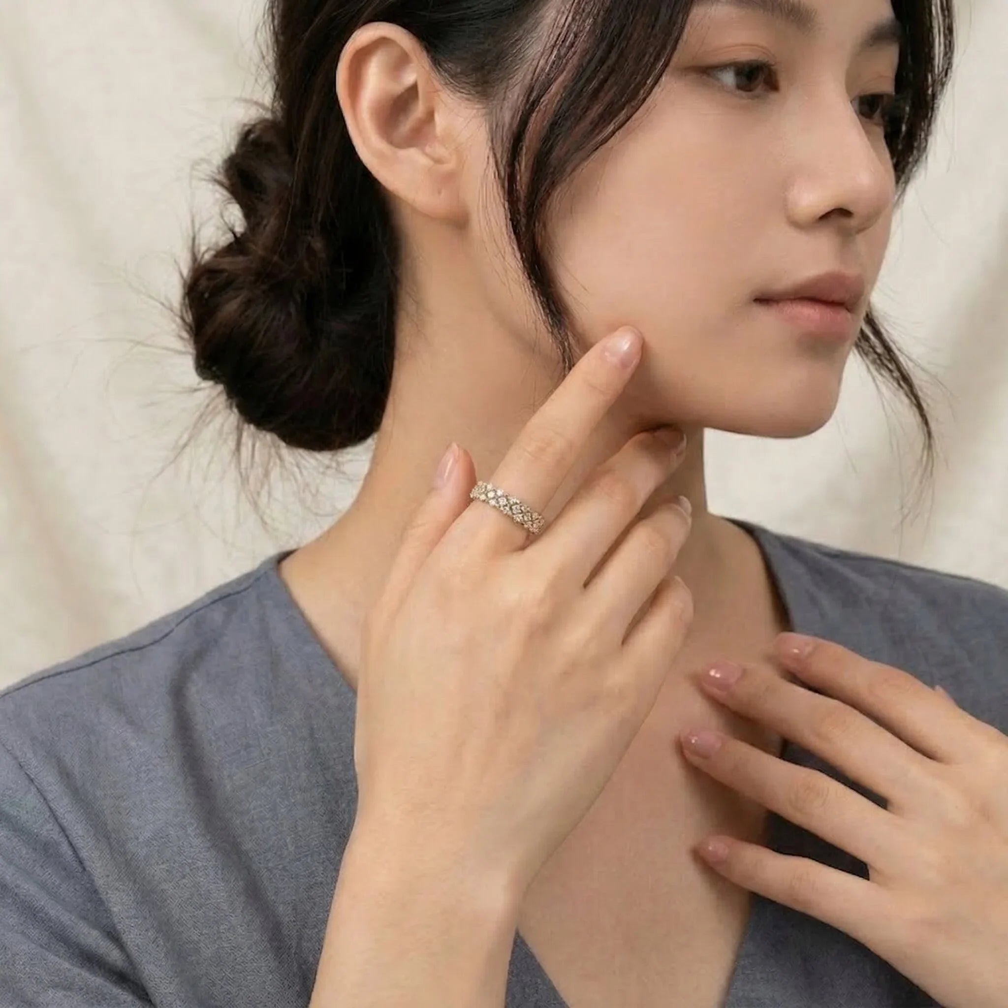 Camille Gold Patterned Ring Image