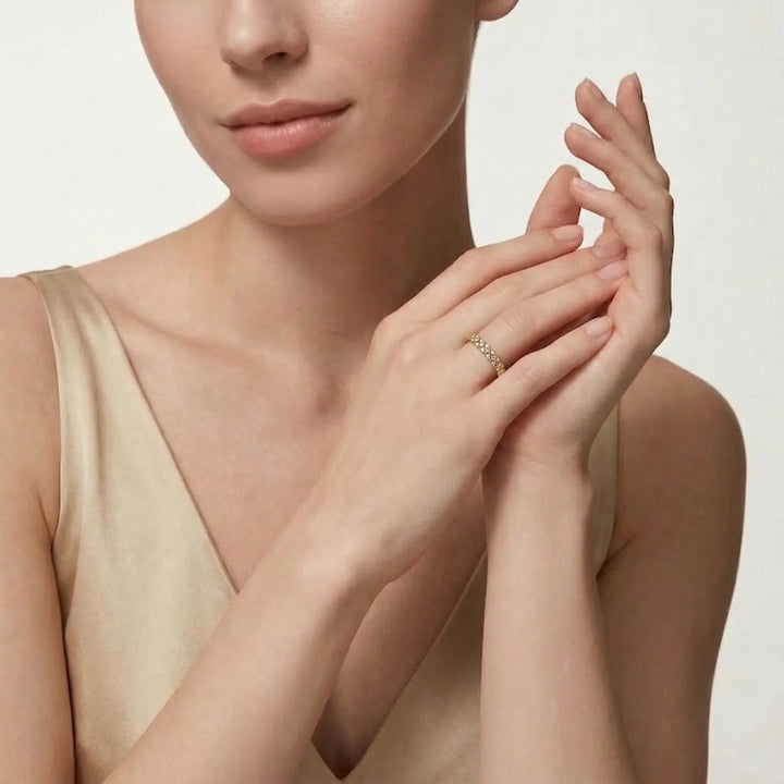 Camille Gold Patterned Ring