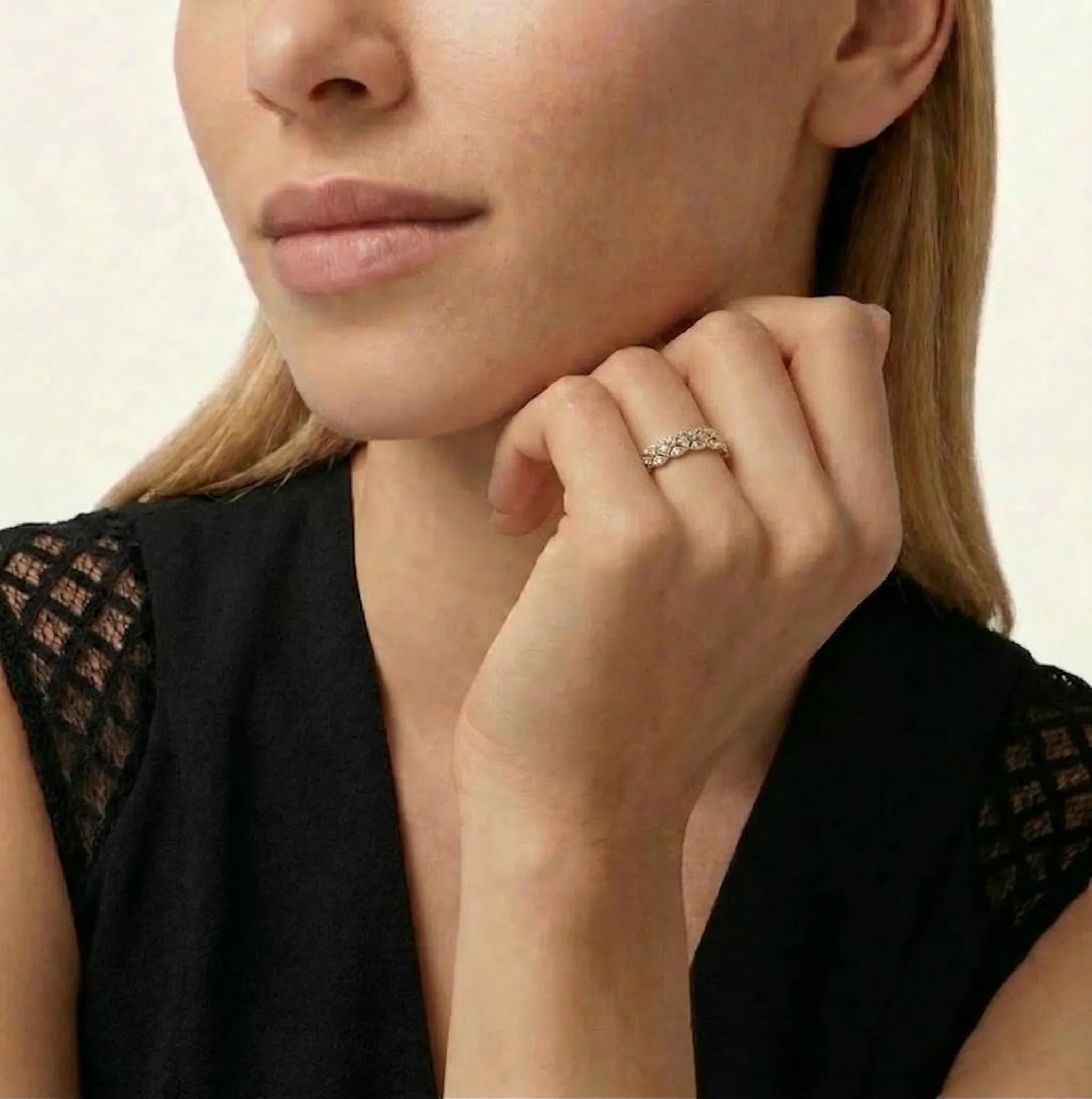 Camille Gold Patterned Ring Image