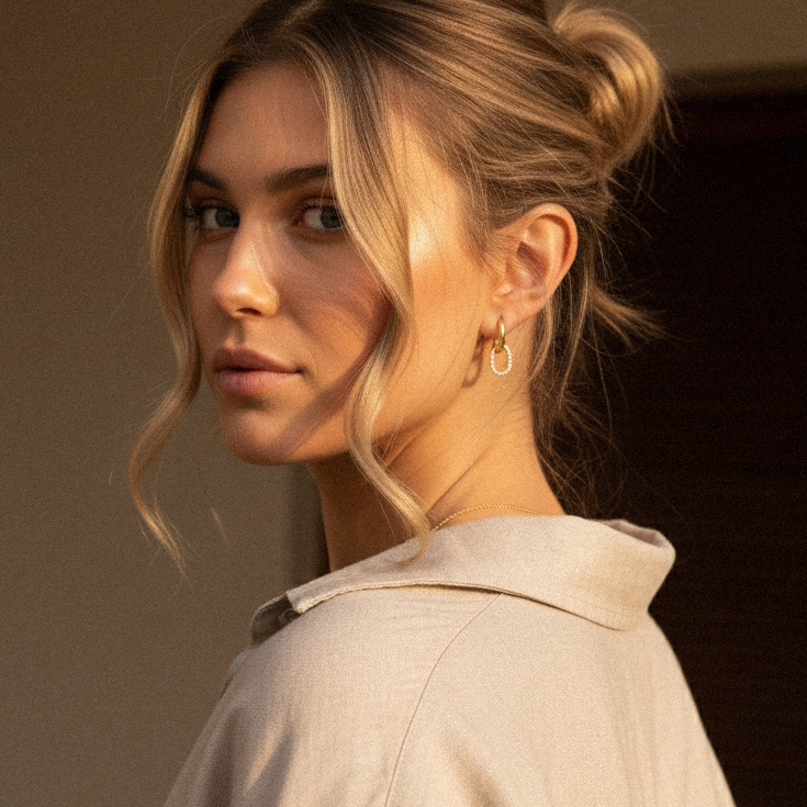 Aina Double Hoop Diamond Earrings Image