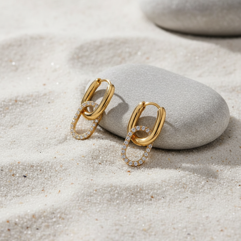 Aina Double Hoop Diamond Earrings Image