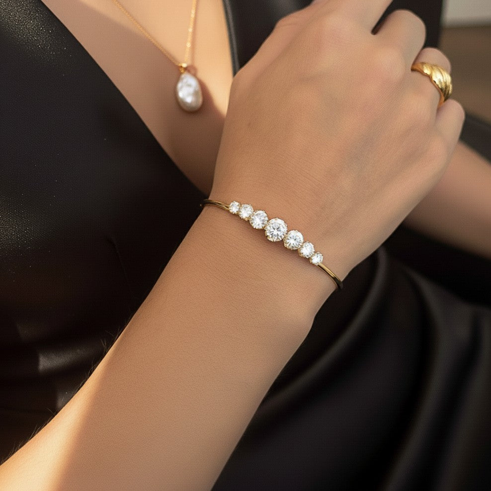 Ashlynn Diamond Gold Bangle Image