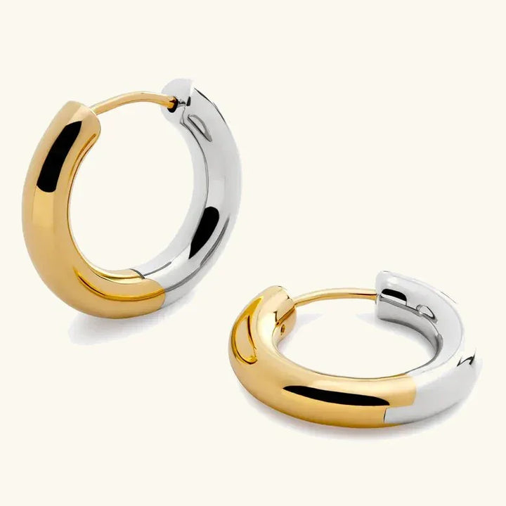 Ingrid Two Tone Hoop Earring