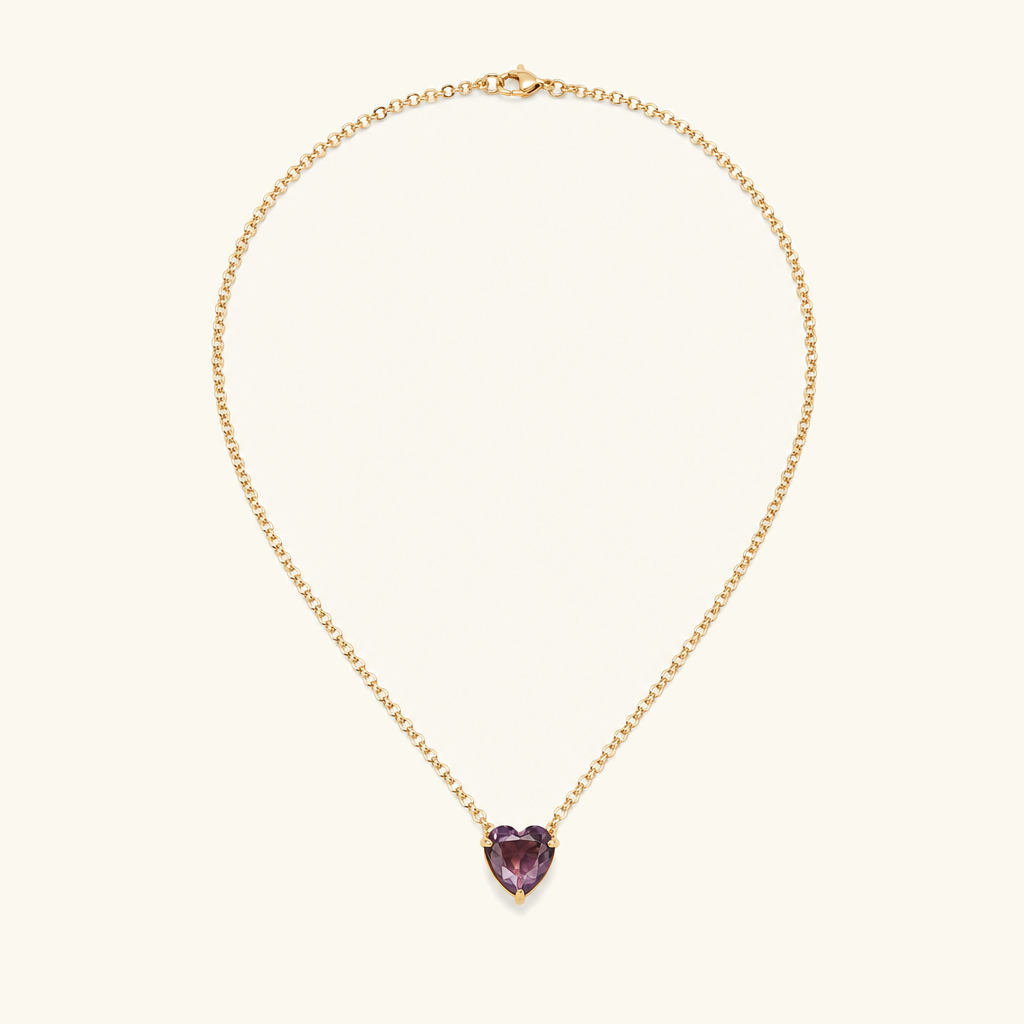 Amorette Birthstone Heart Necklace