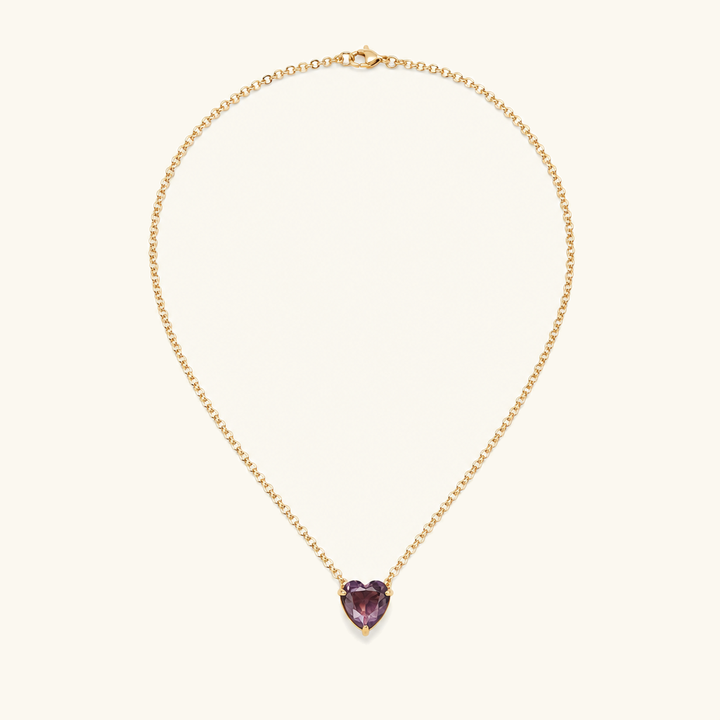 Amorette Birthstone Heart Necklace