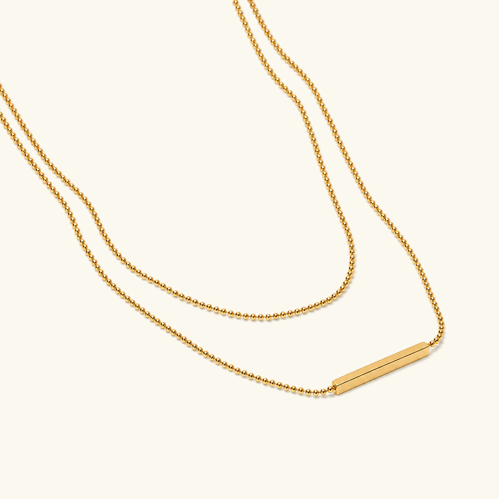 Odalys Layered Bar Gold Necklace